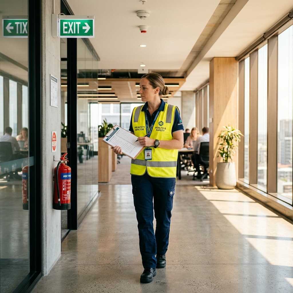 Professional Health and Safety Consultant conducting site audit